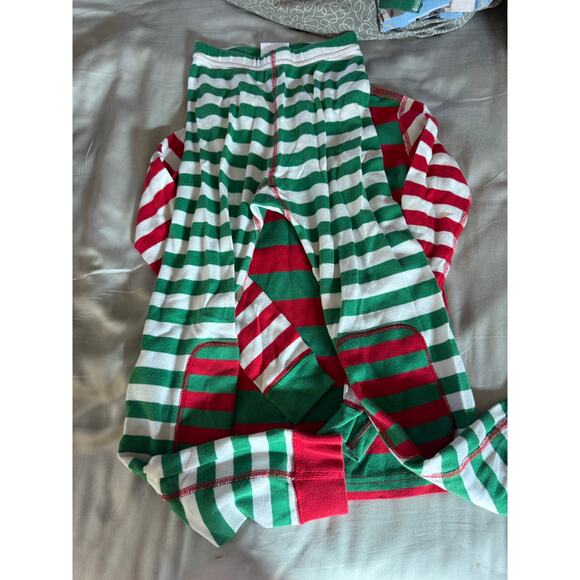 Hanna Andersson red green stripe pajamas size 8 - Picture 3 of 3